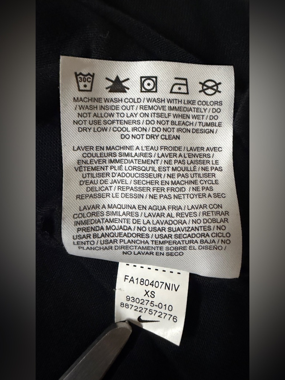 Nike Black Sleeveless Tank with Large White Logo - Picture 6 of 6